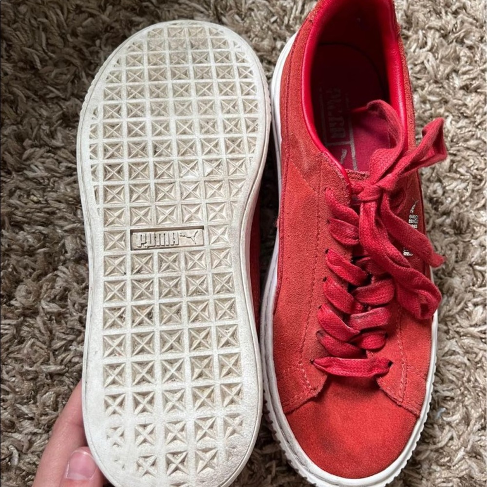 Puma Suede Sneakers (slight platform) prettyyyy chili pepper orange/red color!